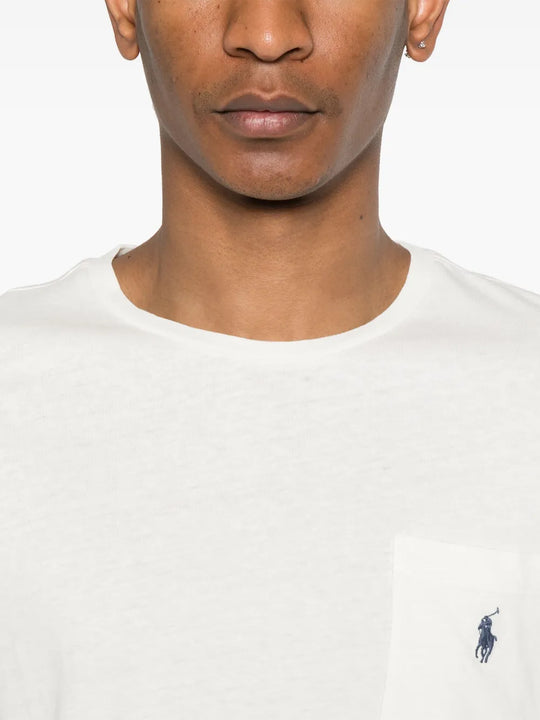 Close up of  white t-shirt,showing texture of the cotton fabric.