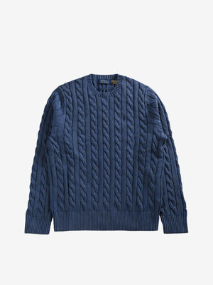 POLO RALPH LAUREN - Men Long-Sleeve Garment-Dyed Cotton Driver Cable Knit