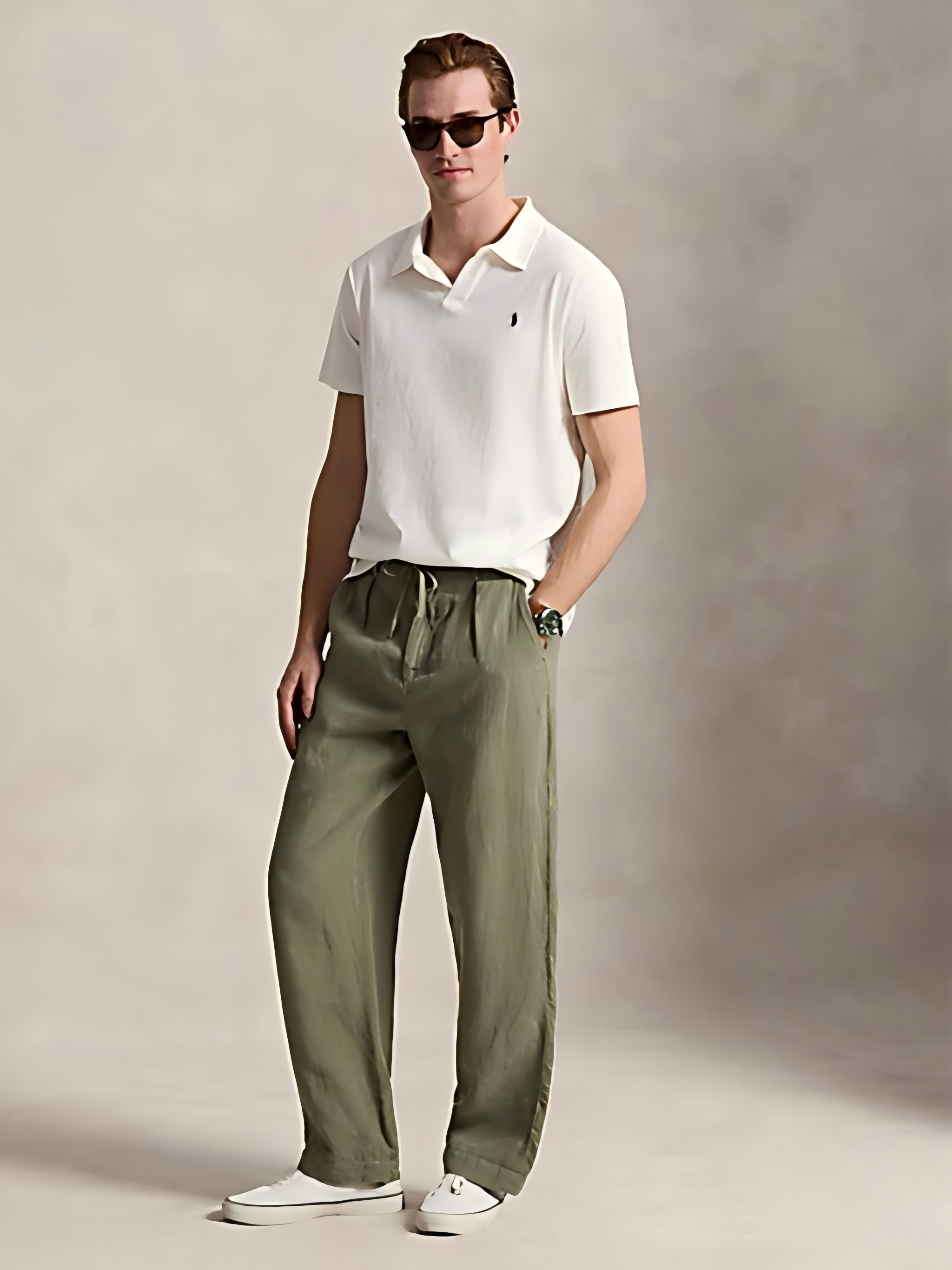 White shirt worn by a person, showing the shirt's fit