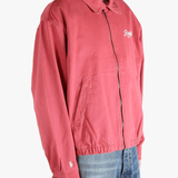 Red jacket worn by a person, showing the jacket's fit