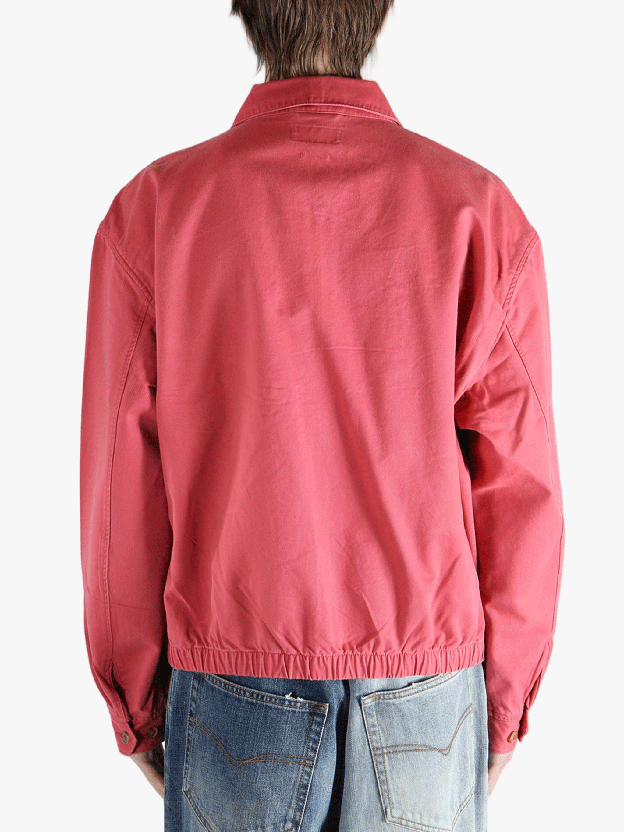 Red jacket worn by a person, showing the jacket's fit