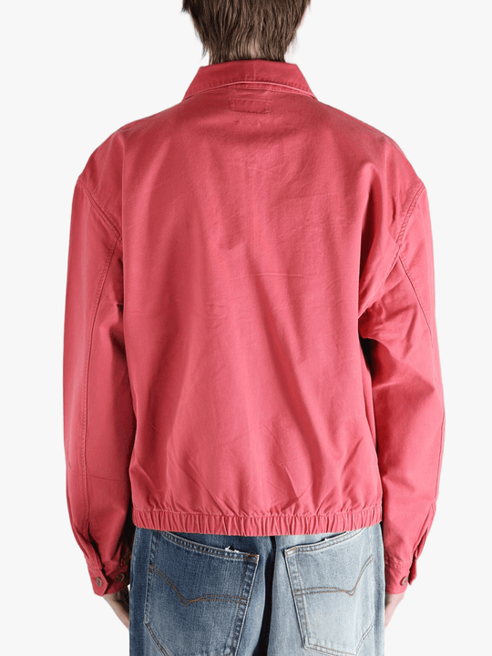 Red jacket worn by a person, showing the jacket's fit