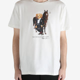 White T-shirt worn by a person, showing the T-shirt's fit