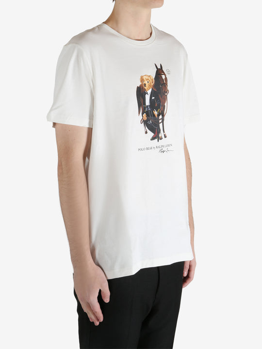 White T-shirt worn by a person, showing the T-shirt's fit