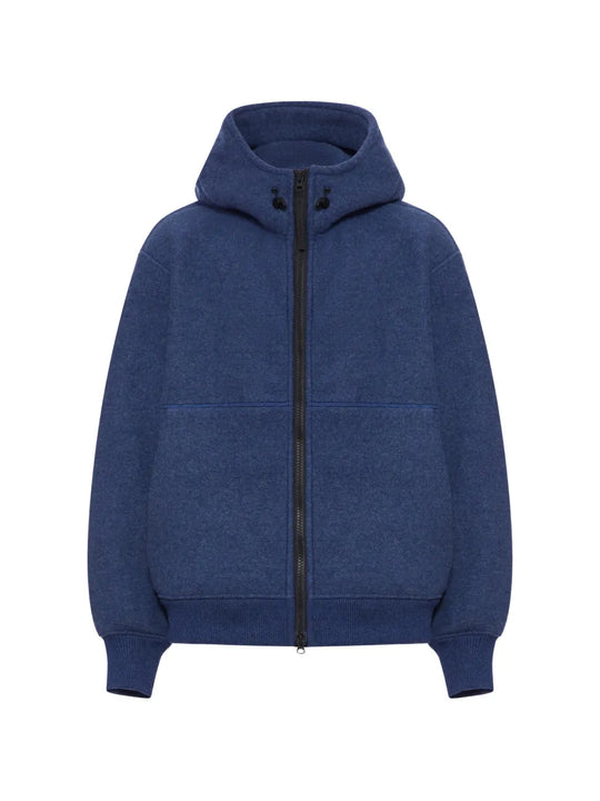 Navy jacket, front view