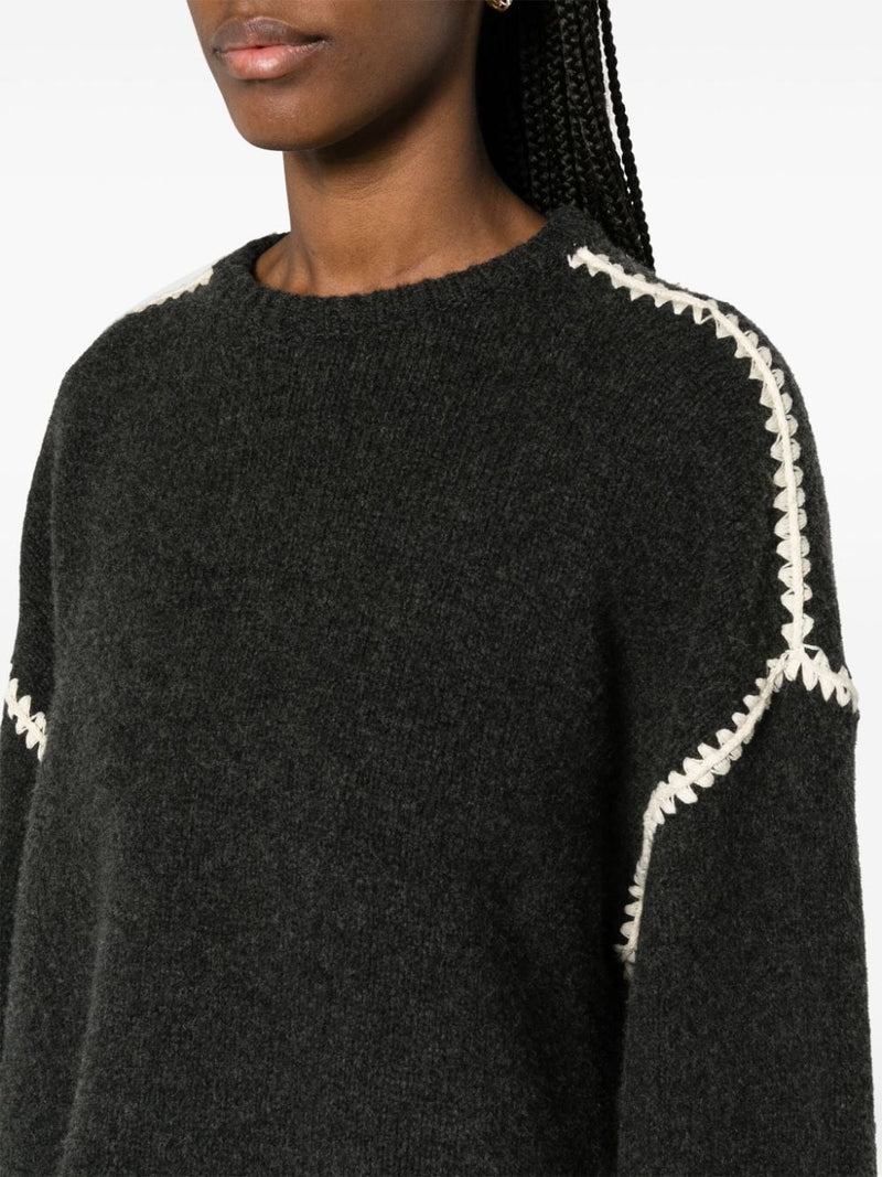 TOTEME Women Embroidered Wool Cashmere Knit