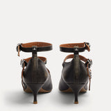 Black heels, back view