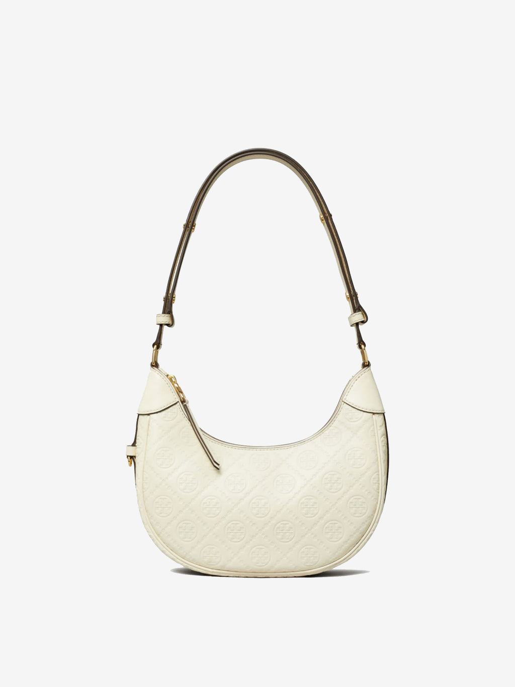 TORY BURCH - Women T Monogram Leather Crescent Bag