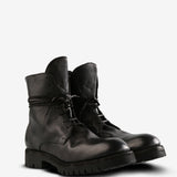 GUIDI - Men Sole Rubber Laced Up Boots