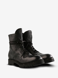 GUIDI - Men Sole Rubber Laced Up Boots