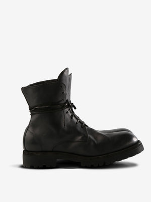 GUIDI - Men Sole Rubber Laced Up Boots