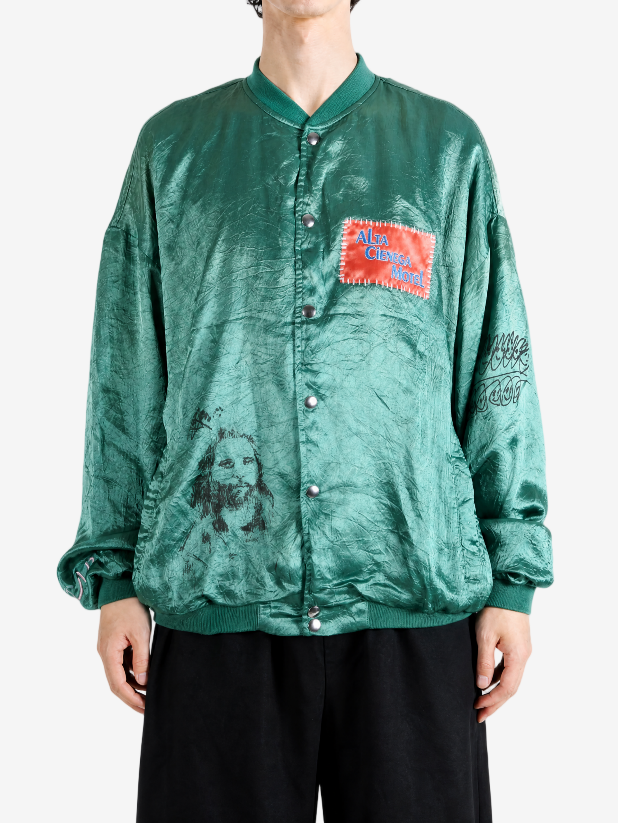 Green jacket, full body view