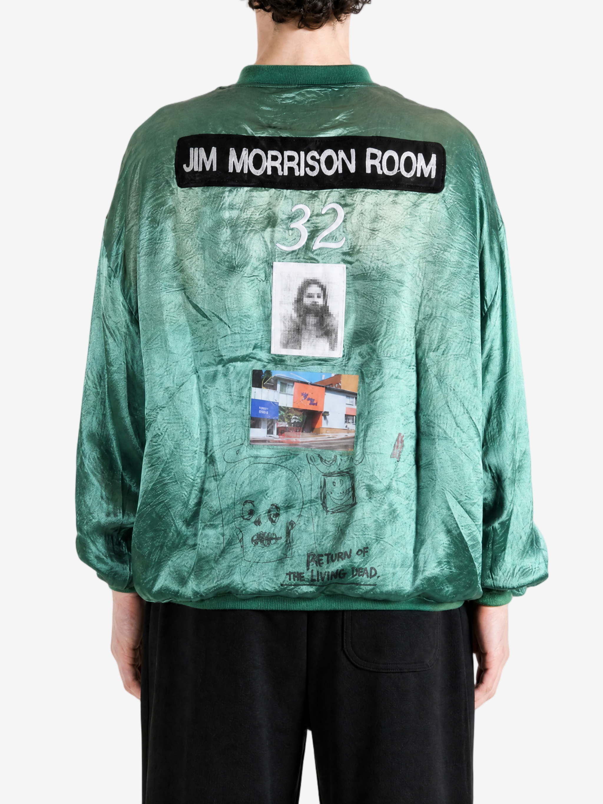 Green jacket, full body view
