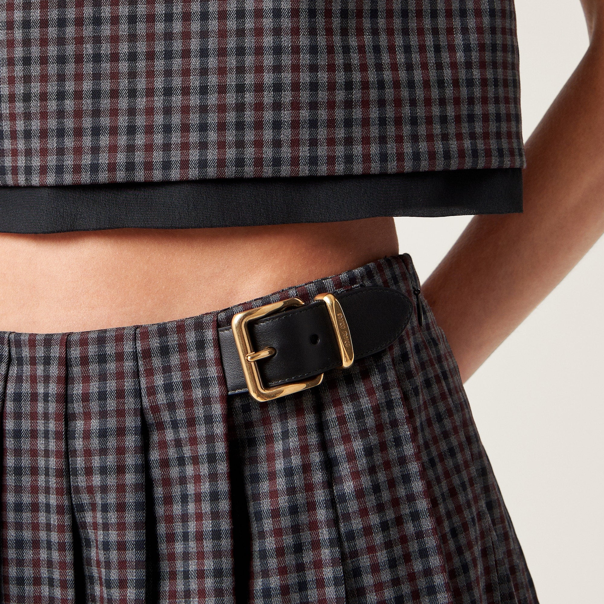 MIU MIU Women Gingham Check Skirt – Atelier New York