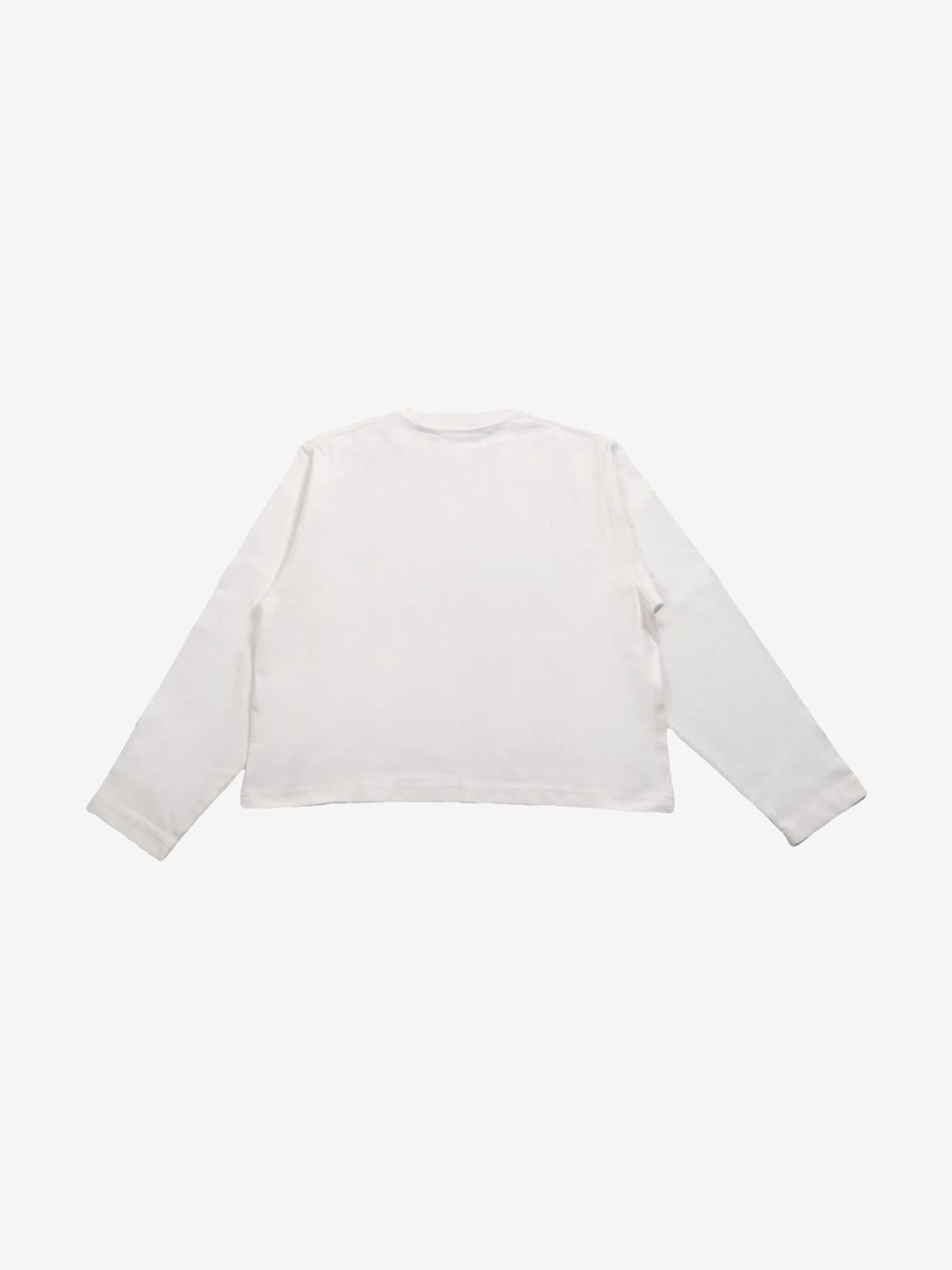 White top, back view