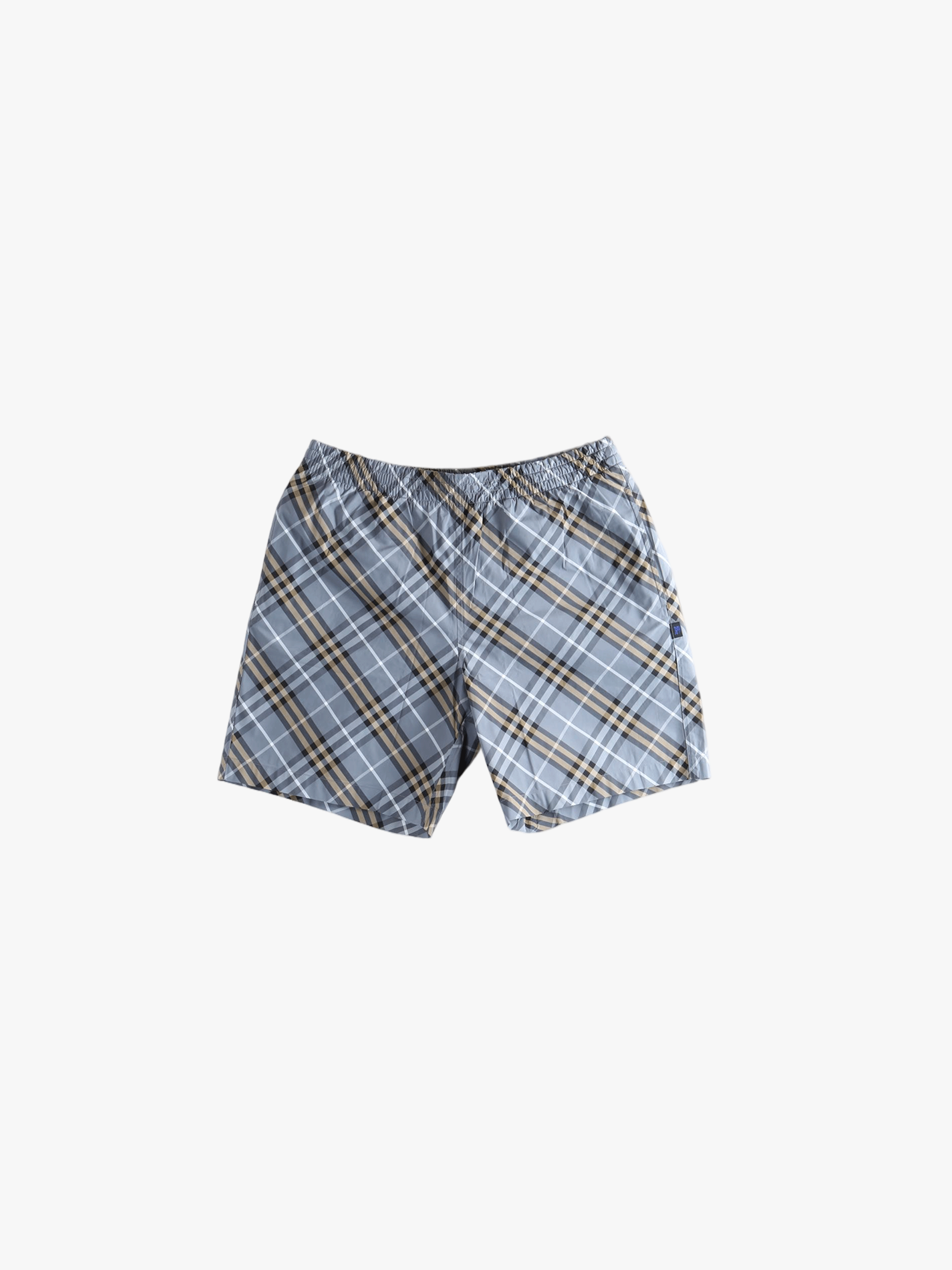 Blue shorts, front view