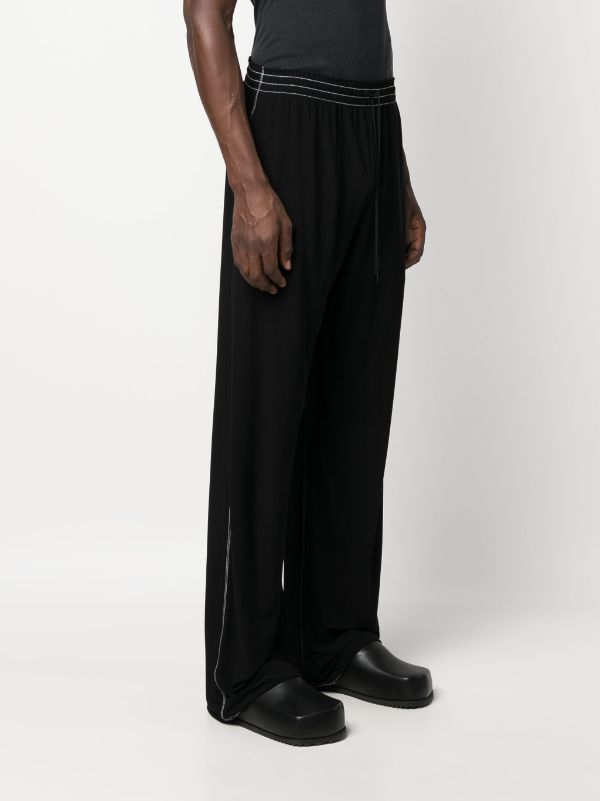 Cotton Jersey Wide Leg Trousers with Hem Drawstring
