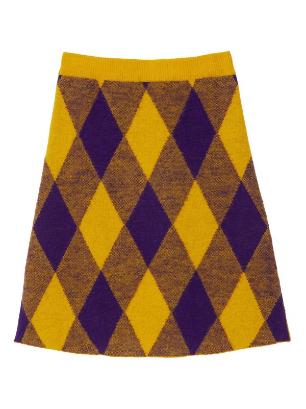 BURBERRY Women Check Wool Skirt