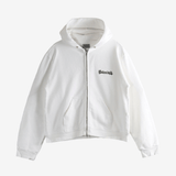 White hoodie, front view