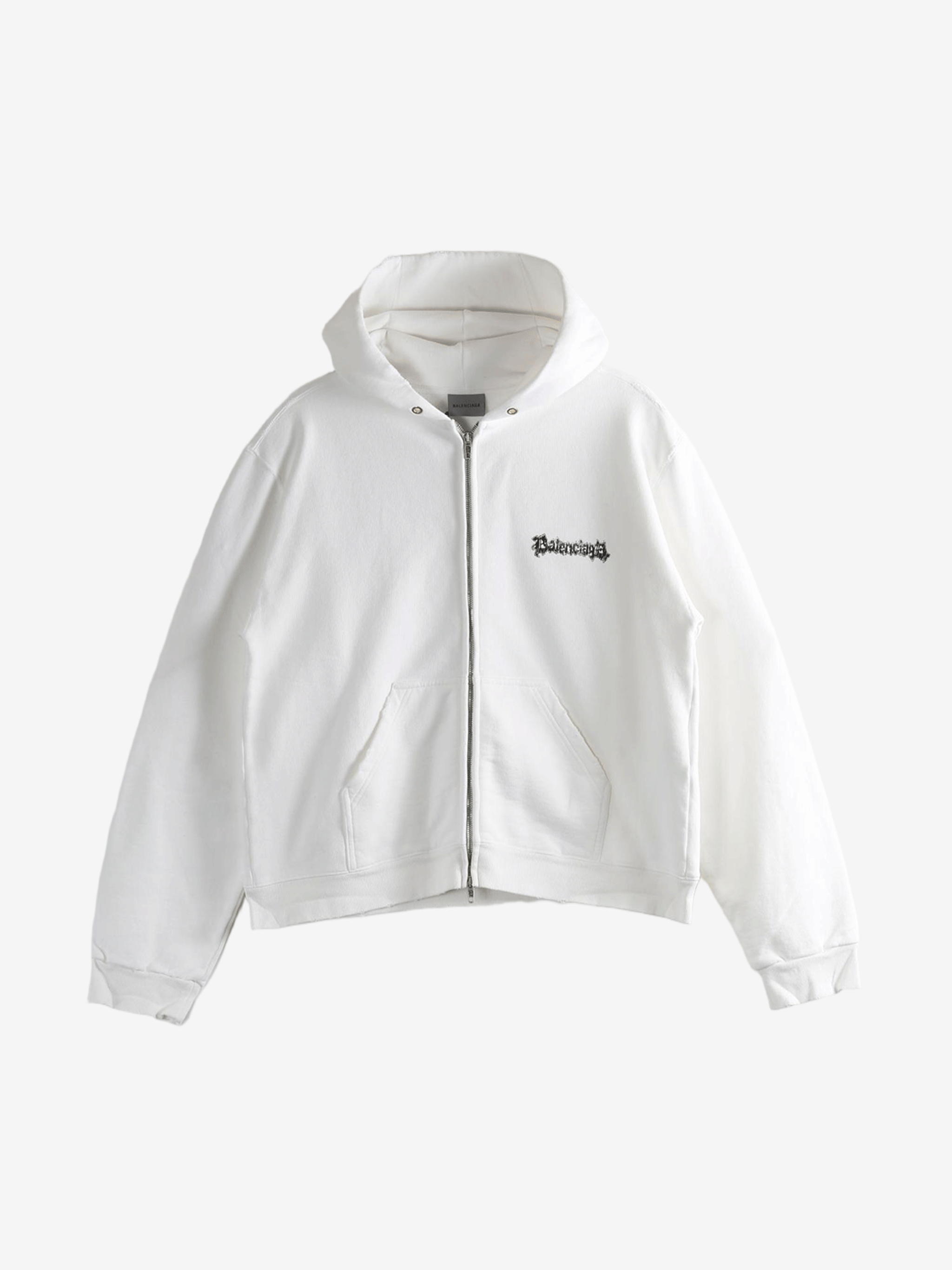 White hoodie, front view