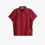 Red polo shirt,front view