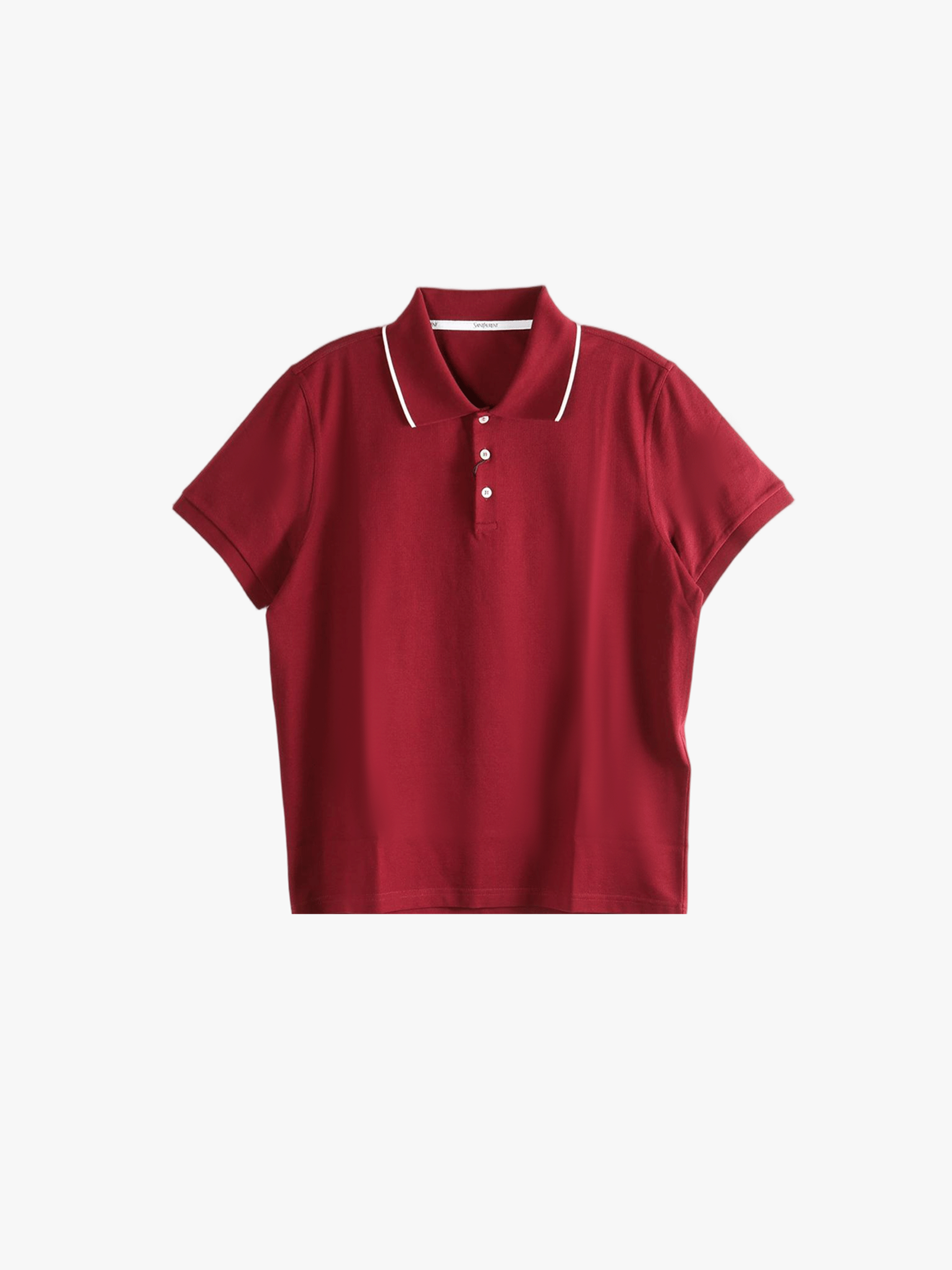 Red polo shirt,front view