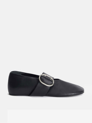 JIL SANDER - Women Soft Leather Mary Jane Ballerina Flat