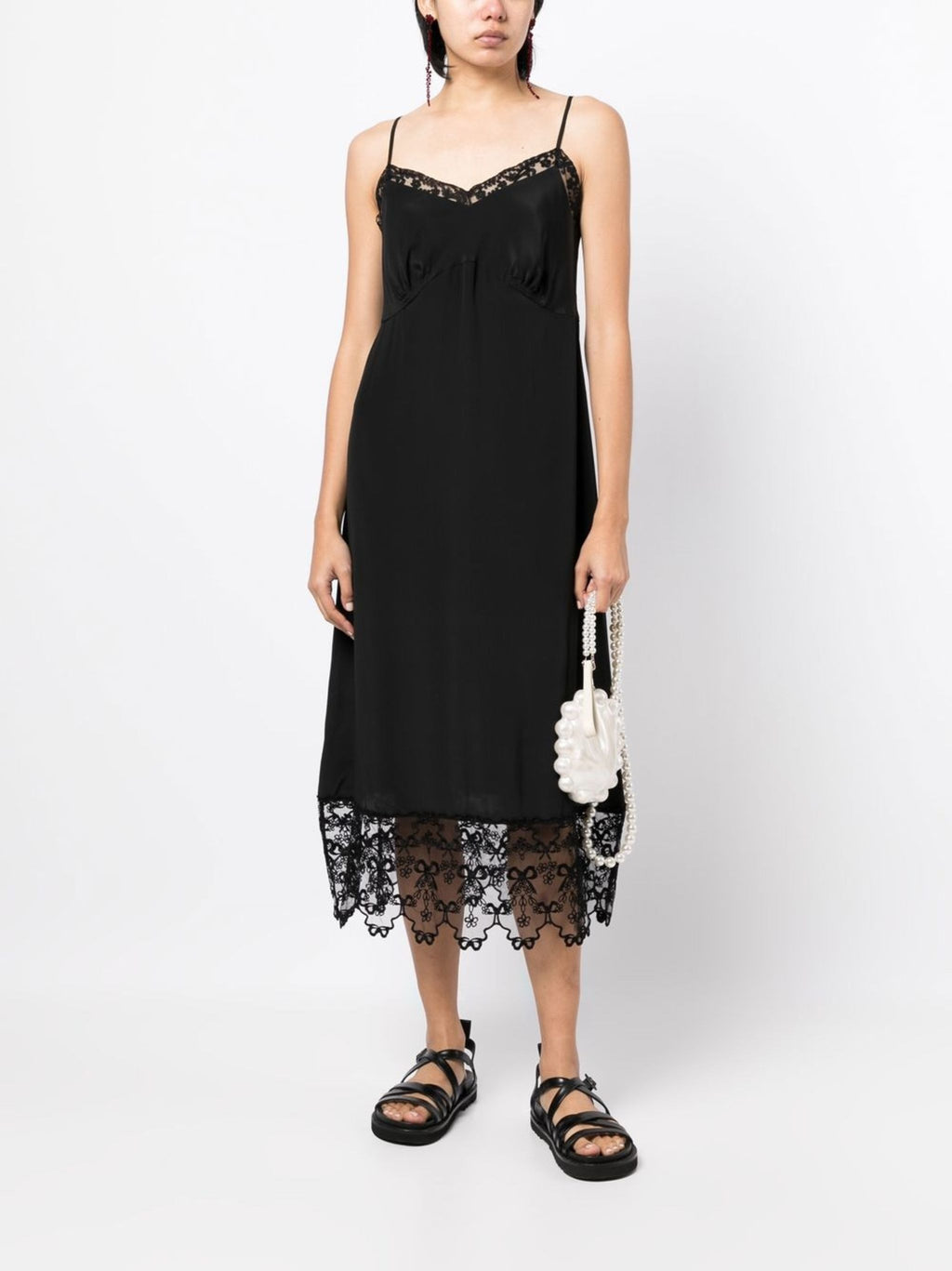 SIMONE ROCHA - Women W/ Deep Lace Trim Slip Dress