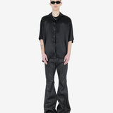 DET BLEV SENT - Men Silk Short Sleeve Shirt
