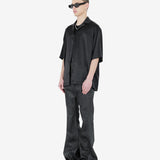 DET BLEV SENT - Men Silk Short Sleeve Shirt