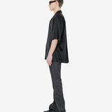 DET BLEV SENT - Men Silk Short Sleeve Shirt