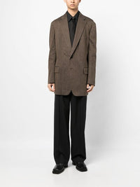 DRIES VAN NOTEN Men Blunt Washed Cotton Linen Polyester Stripe On