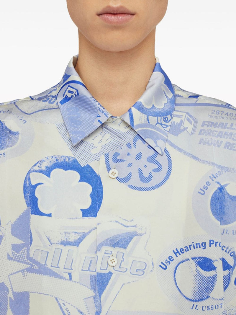 JIL SANDER Men Printed Viscose Shirt