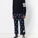 THOM BROWNE - Men Milano Stitch Crew Neck Pullover In Cotton Crepe