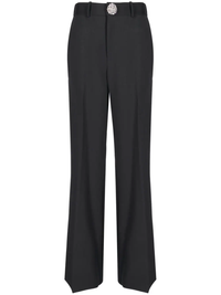 AREA Women Crystal Button Slit Trousers