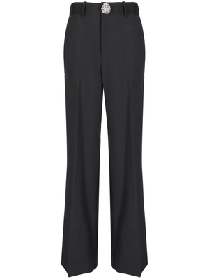 AREA Women Crystal Button Slit Trousers