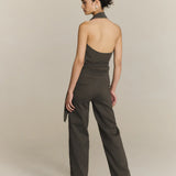 Grey top worn by a person, showing the top's fit