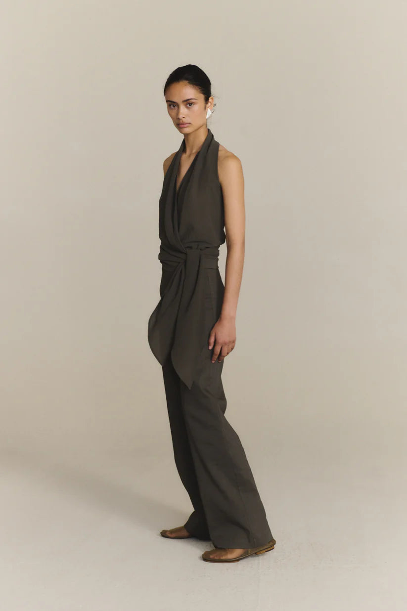 Grey top worn by a person, showing the top's fit