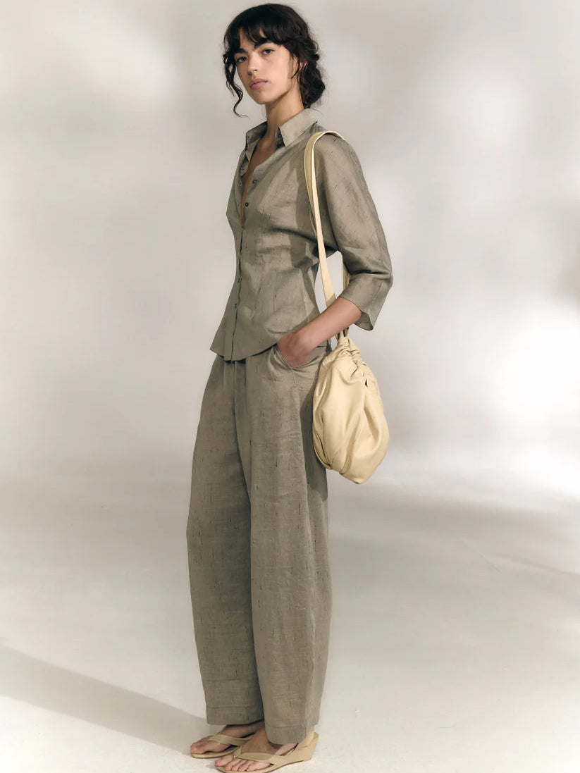 Grey shirts, full body view