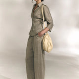 Grey shirts, full body view