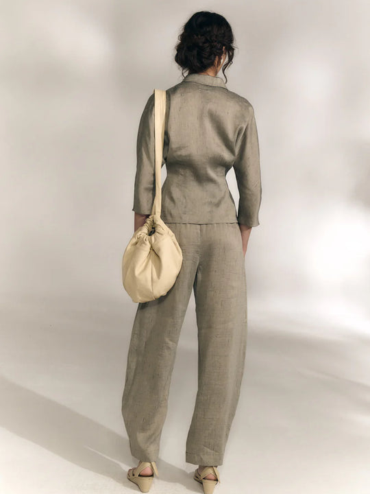 Grey shirts, full body view