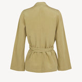 Tan jacket, back view