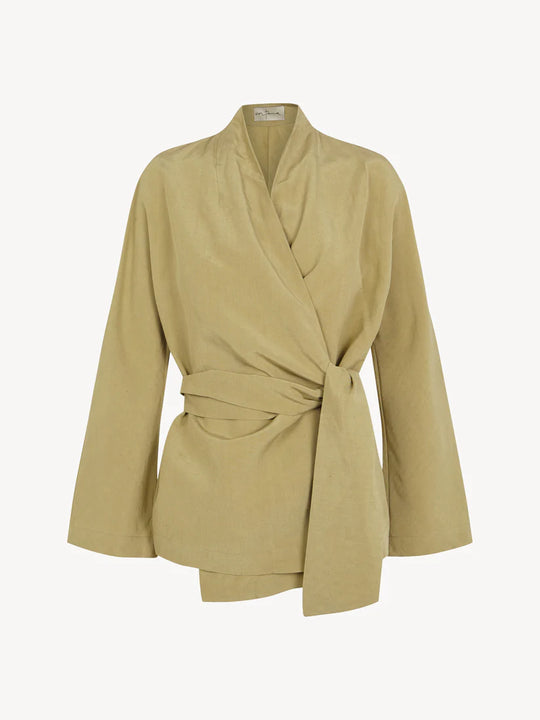 Tan jacket, front view