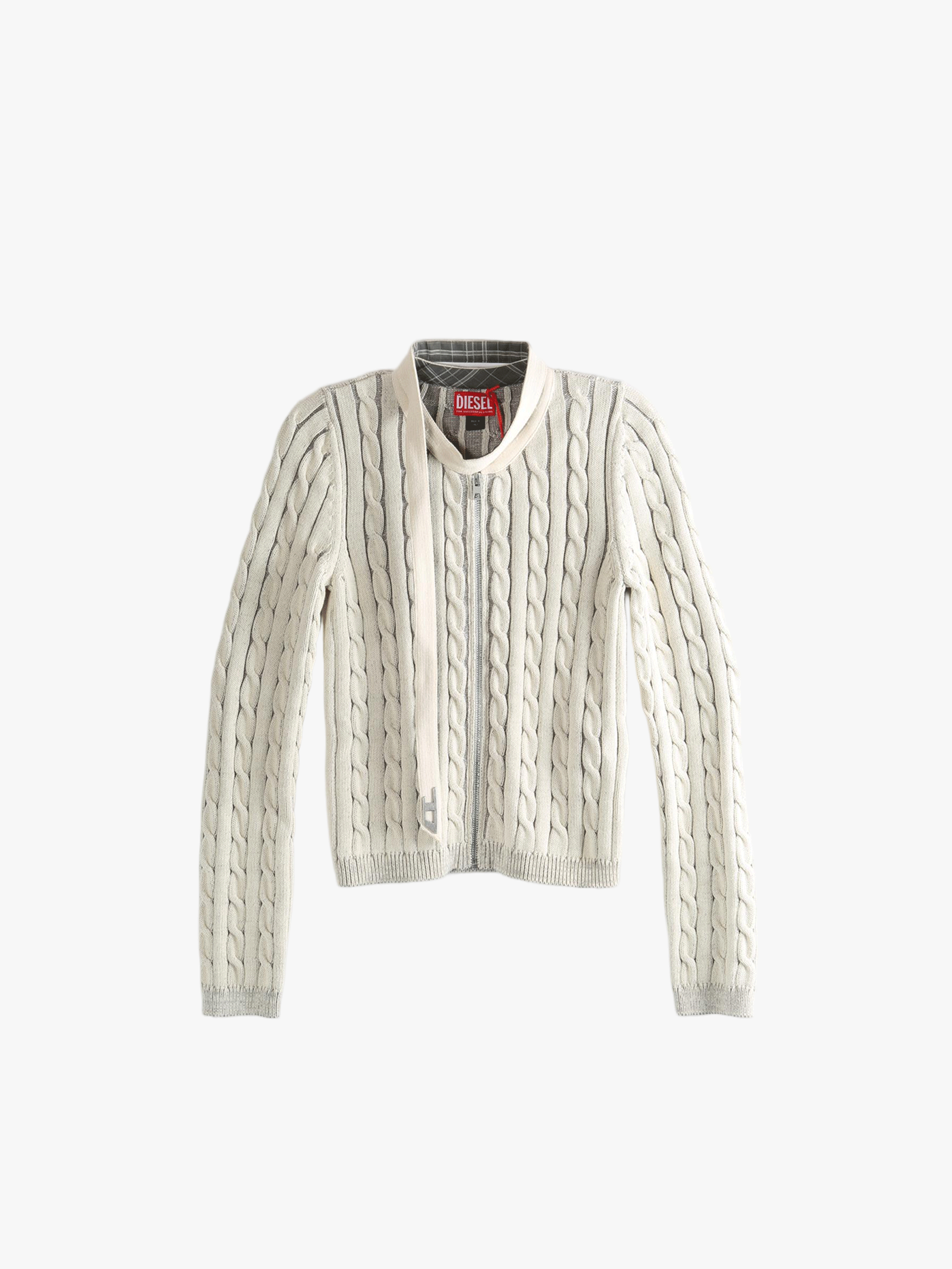 tan sweater , front view