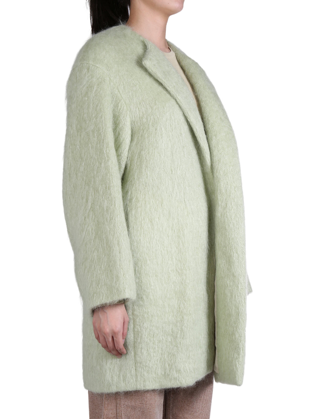 AURALEE - Women Brushed Mohair Shaggy Coat