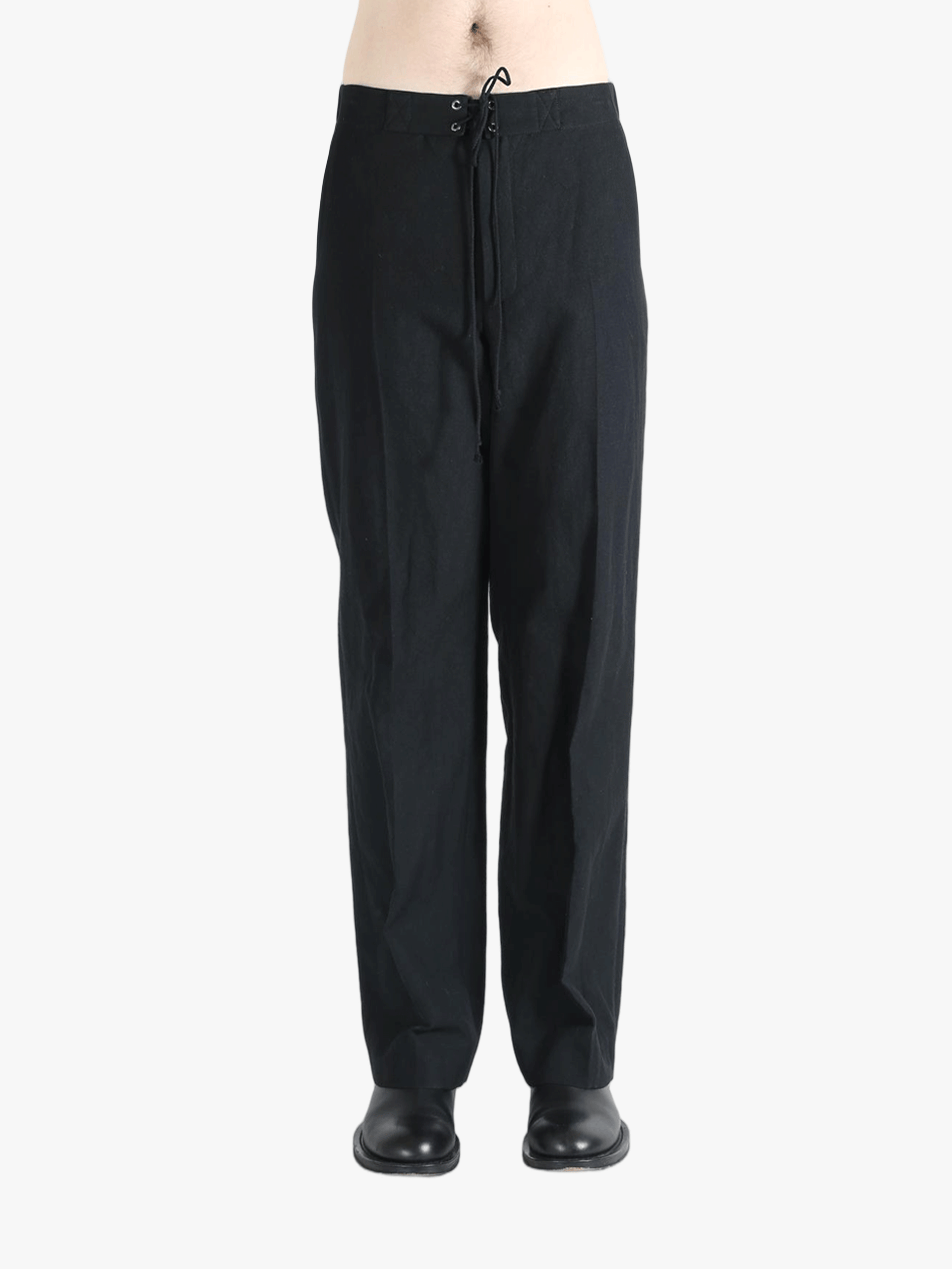 完売 auralee 26SS DRAWSTRING PANTS 4 AURALEE - Men Wool Cotton Linen Ox Drawstring Pants – Atelier New York