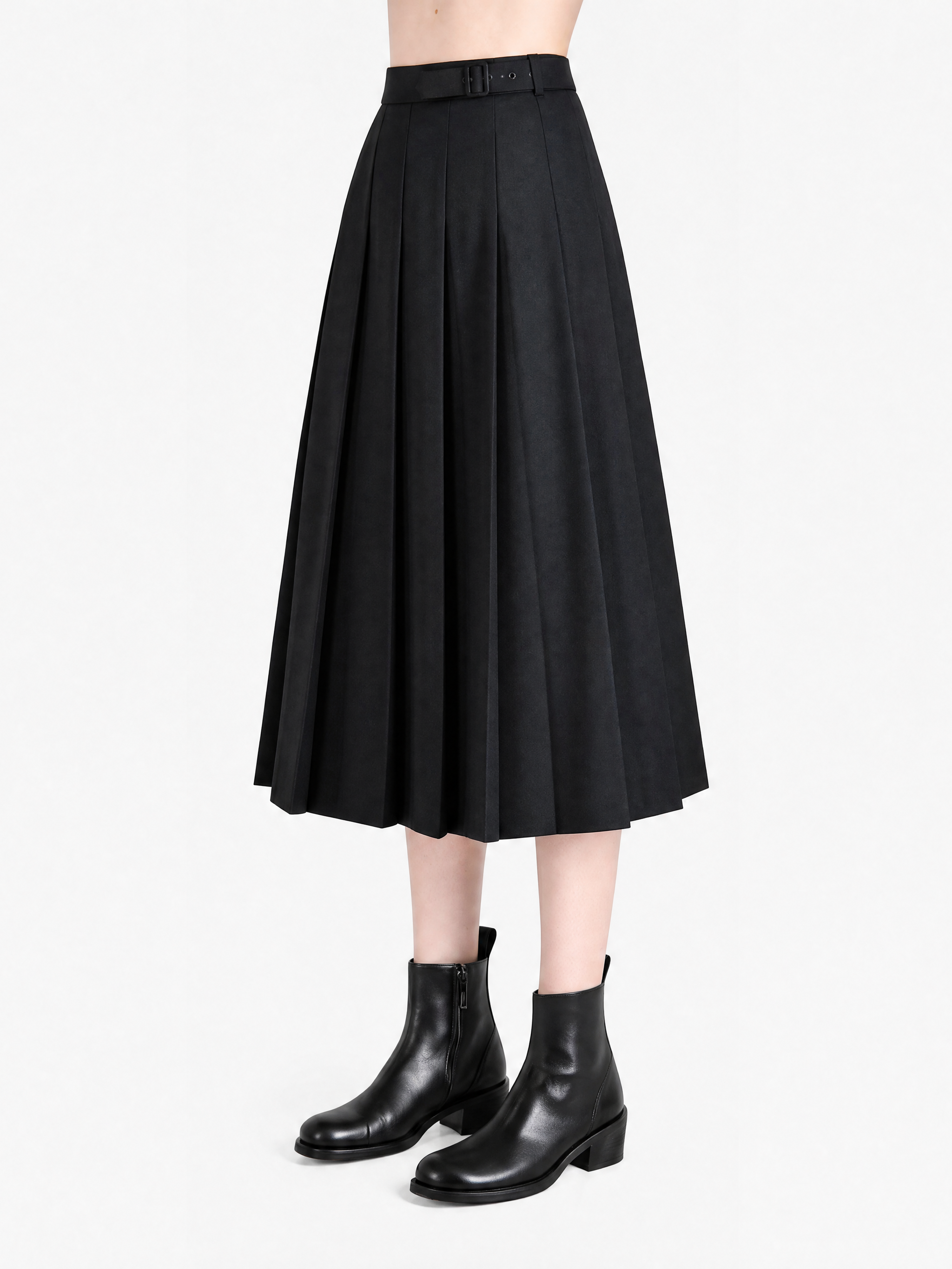 Black Skirt worn by a person, showing the skirt's fit.