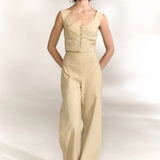 Tan pants, full body view