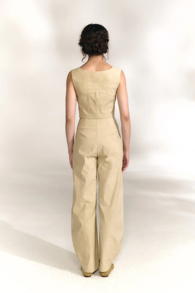 Tan pants, full body view