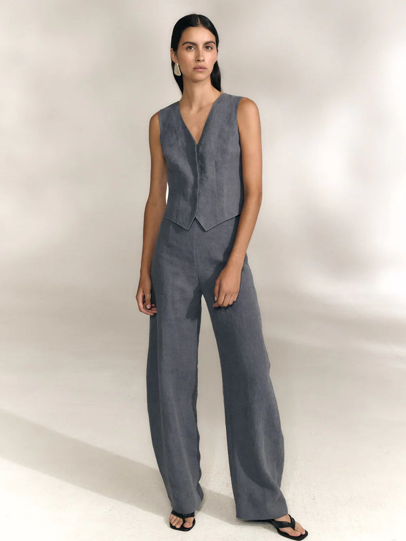 Blue pants, full body view